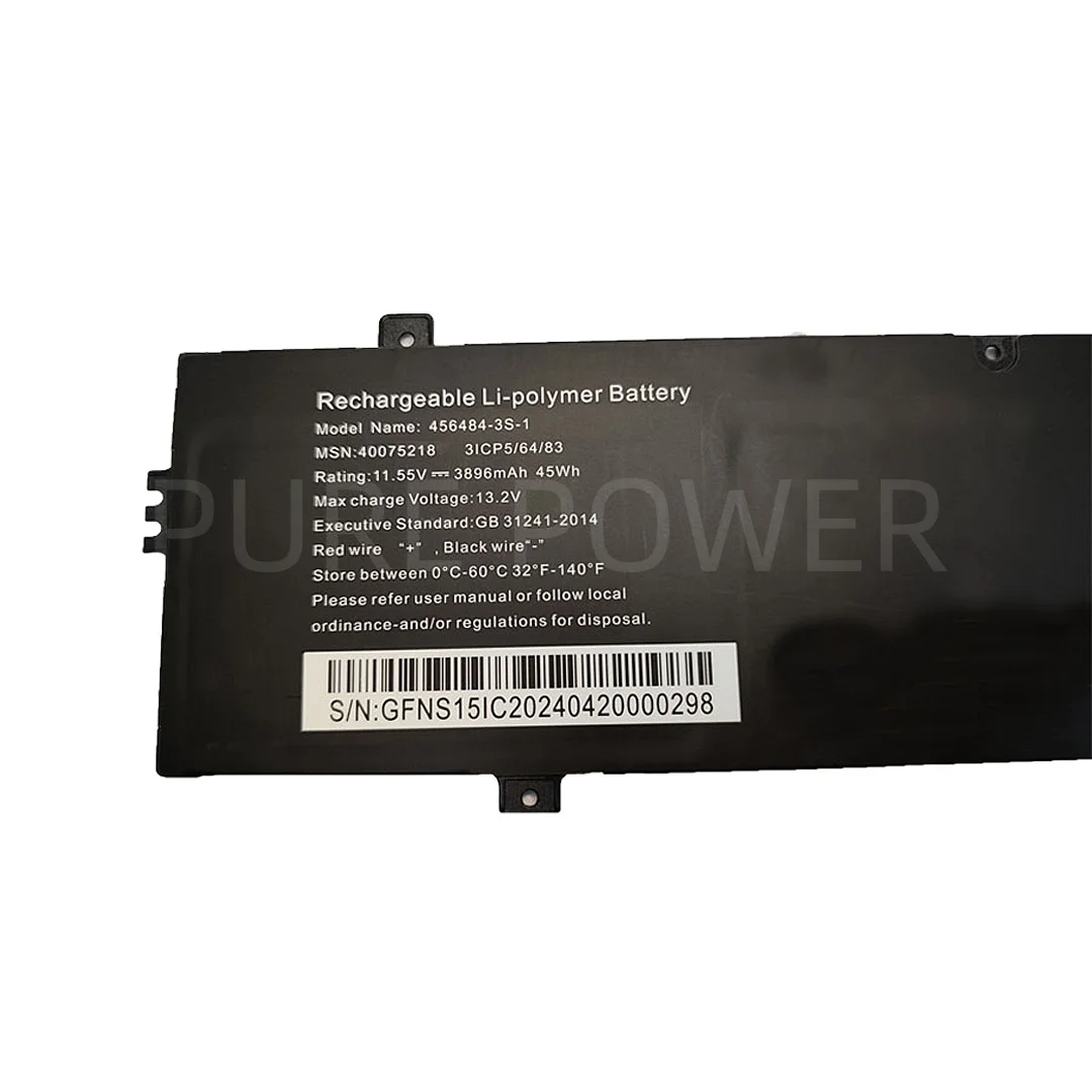 New Laptop Battery 456484-3S-1 11.55V 45WH 3896mAh High Quality For Gear Iris 40075218 456484-3S-1 Notebook Tablet PC