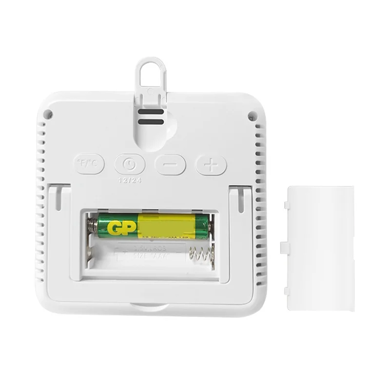 Abde-sensor de temperatura residencial inteligente, sensor de umidade, vida inteligente, sensor de alarme de temperatura interna com função de relógio para casa