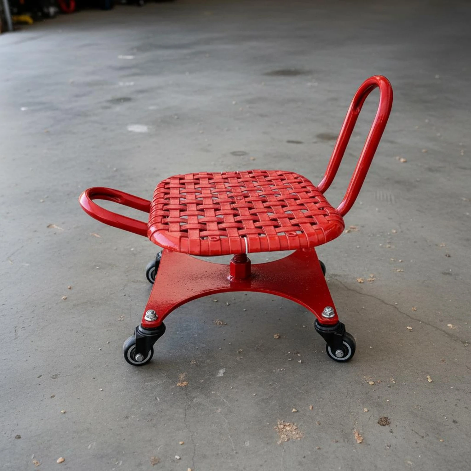 Heavy Duty Adjustable Height Work Stool Robust Metal Frame Pneumatic Mechanic Seat Low Creeper Seat for Home Workspace