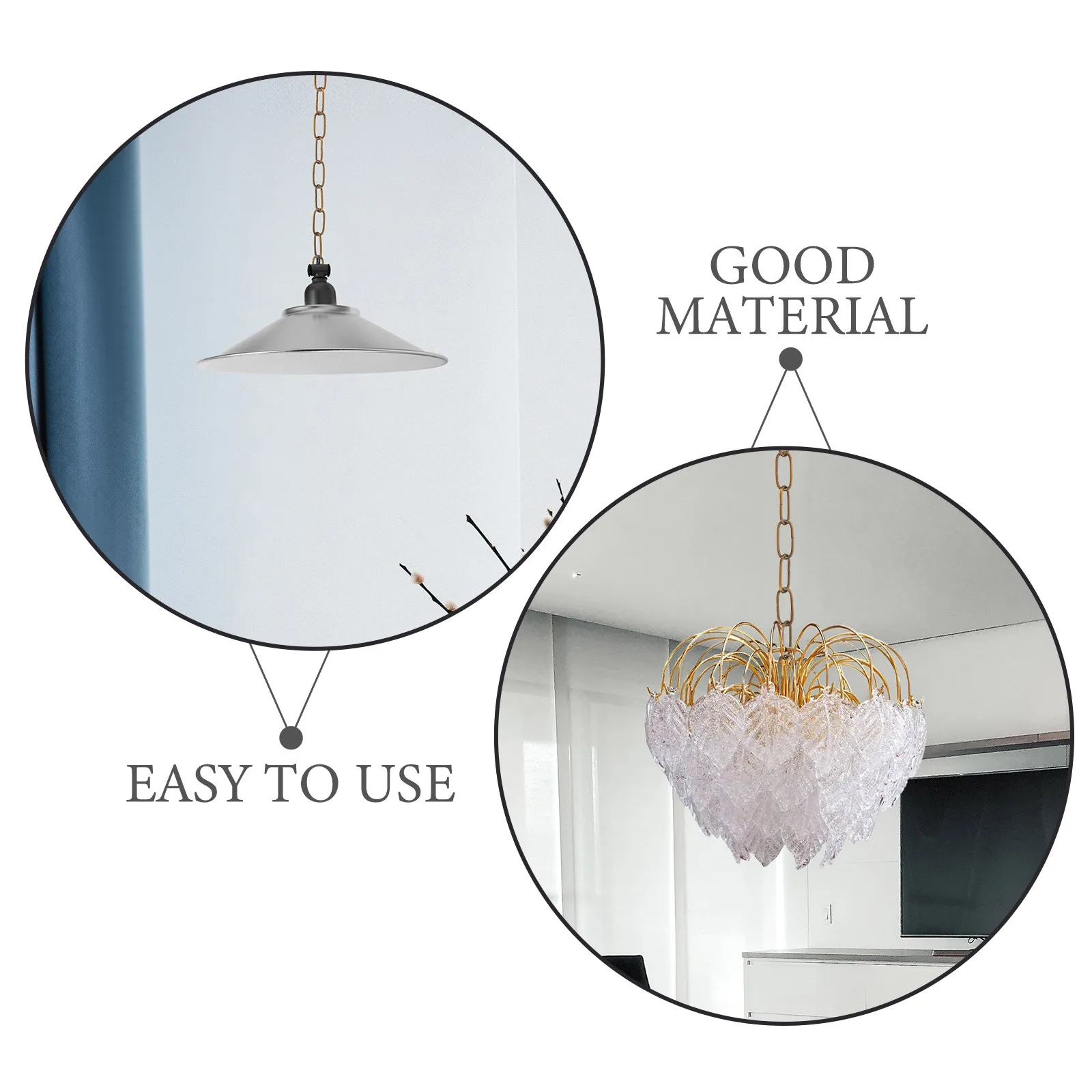 Heavy Duty Lighting Hanging Chain Iron Pendant Light Fixture 74.41 189Cm Extension for Chandelier Plants Water Crystal Lamp