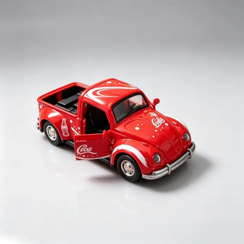 1:36 Retro-Beetle-Pickup Legierungsautomodell, Druckguss-Spielzeugauto, mit öffnenden Türen und Rückwärtsfunktion, geeignet zum Sammeln und Verschenken