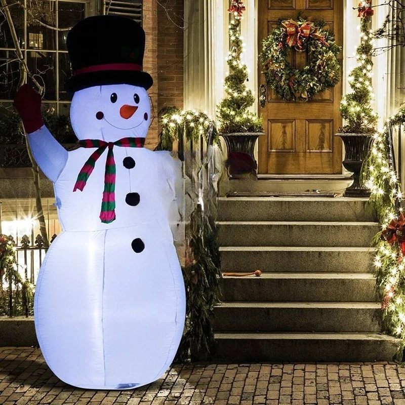 

Outdoor lights inflatable Christmas garden decorations waving snowmen