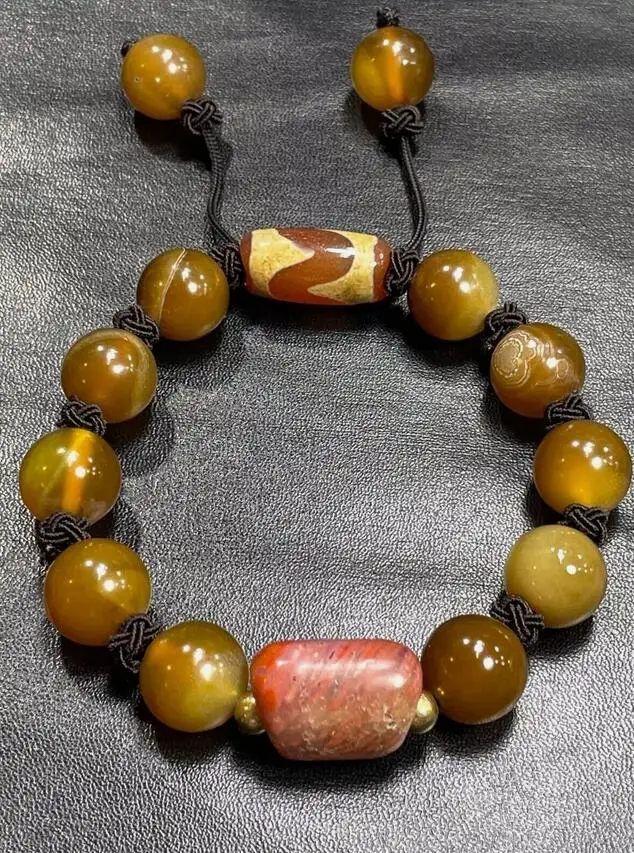 Tibetan Nepalese Himalayan Ancient agate Old Dzi Talisman Eye Beads Amulet