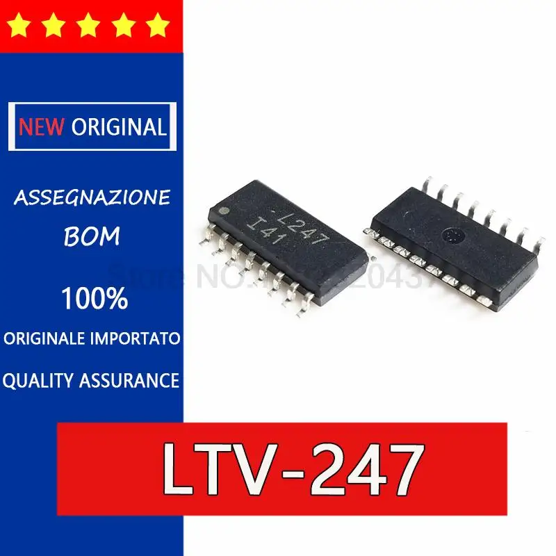 5pcs Original LTV-247 LTV247 L247 SOP16 Photoelectric coupler isolator output transistor, transistor light coupling