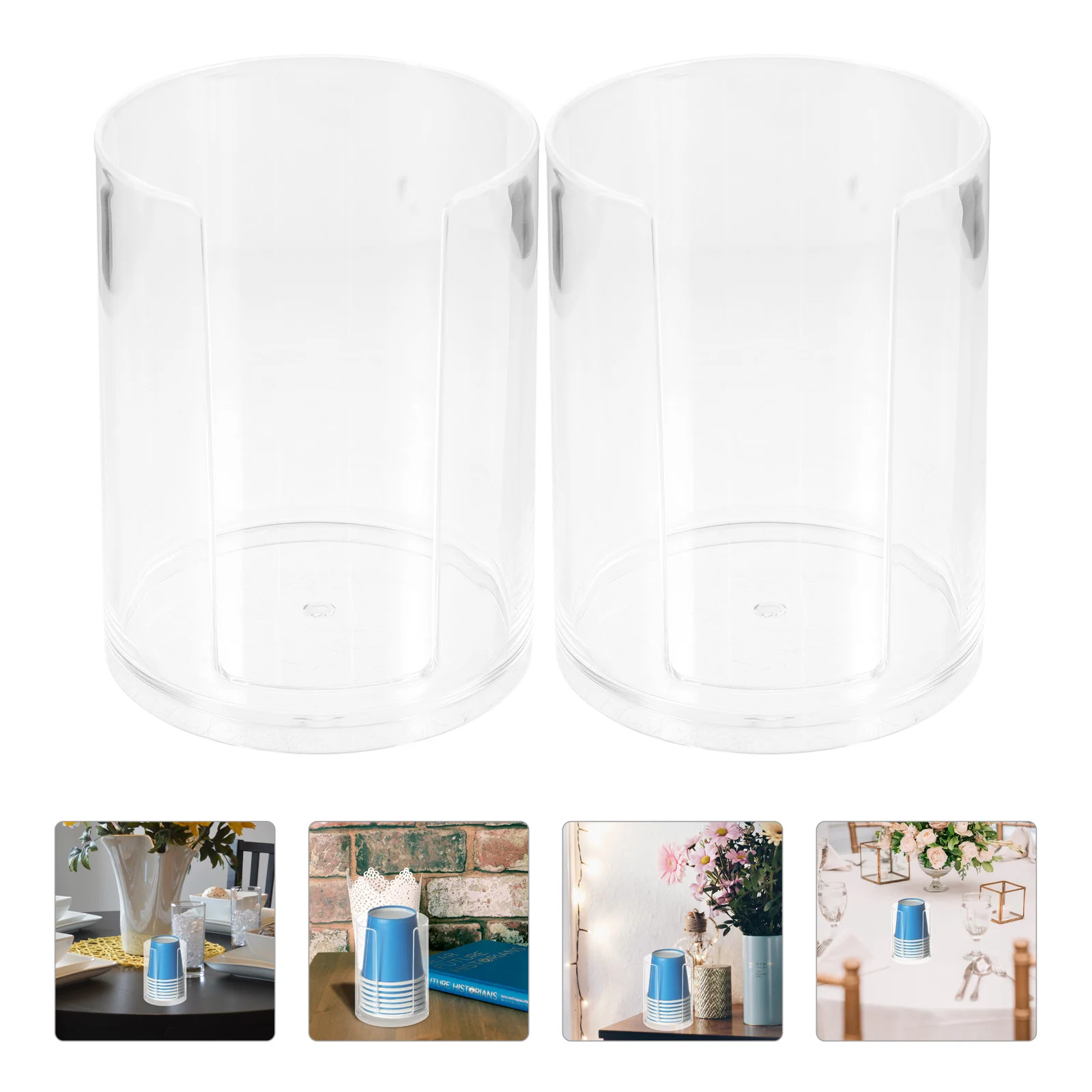 

2 Pcs Paper Coffee Cups Storage Rack Organizing Holder Desk Dispenser Home Supplies