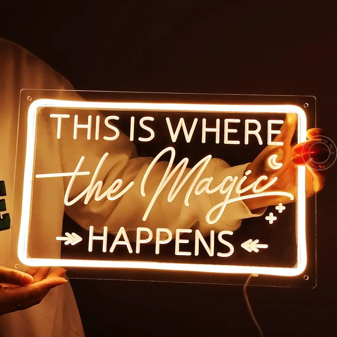 

"This Is Where The Magic Happens" Neon Sign USB Powered LED Light for Wedding Birthday Engagement Party Bar Bedroom Decoration