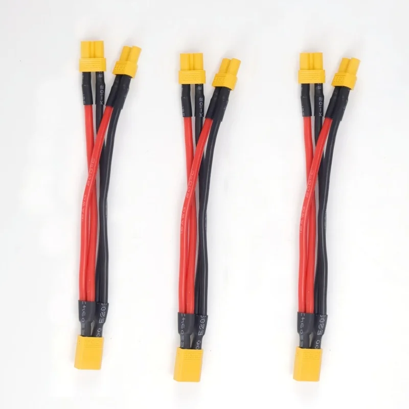 XT60 병렬 배터리 커넥터 남성/여성 케이블 듀얼 연장 Y-스플리터 2채널 16AWG 실리콘 와이어 배터리 충전기용