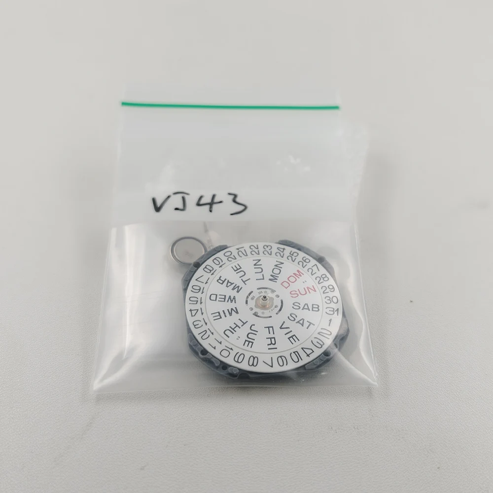 Japan Original TMI VJ43 Movement Battery-powered Day-Date 3 Hands VJ43 Quartz Watch Movement Mod Accessories