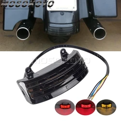 Motorcycle Tri-Bar LED Rear Fender Brake Light Turn Signal Lamp Taillight Smoke Lens For Harley Touring Street Glide FLHX FLTRX
