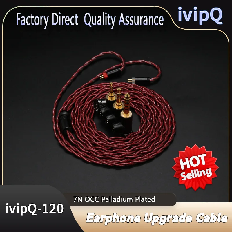 

ivipQ 26AWG 7N OCC Palladium Plated L-type Modular Plugs 3-in-1 Earphone Upgrade Cable With MMCX/2PIN/0.78mm/QDC/N5005 For AKG