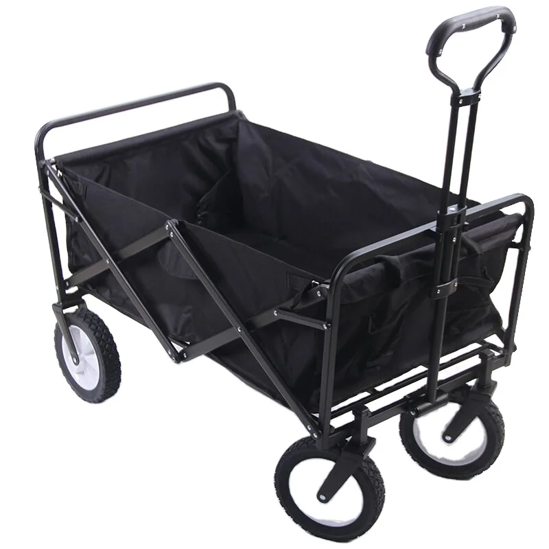 Heavy Duty 4 Wheels Folding Wagon Cart Outdoor Hand Truck Trolley Cart Camping Trolley Fishing Wagon Cart