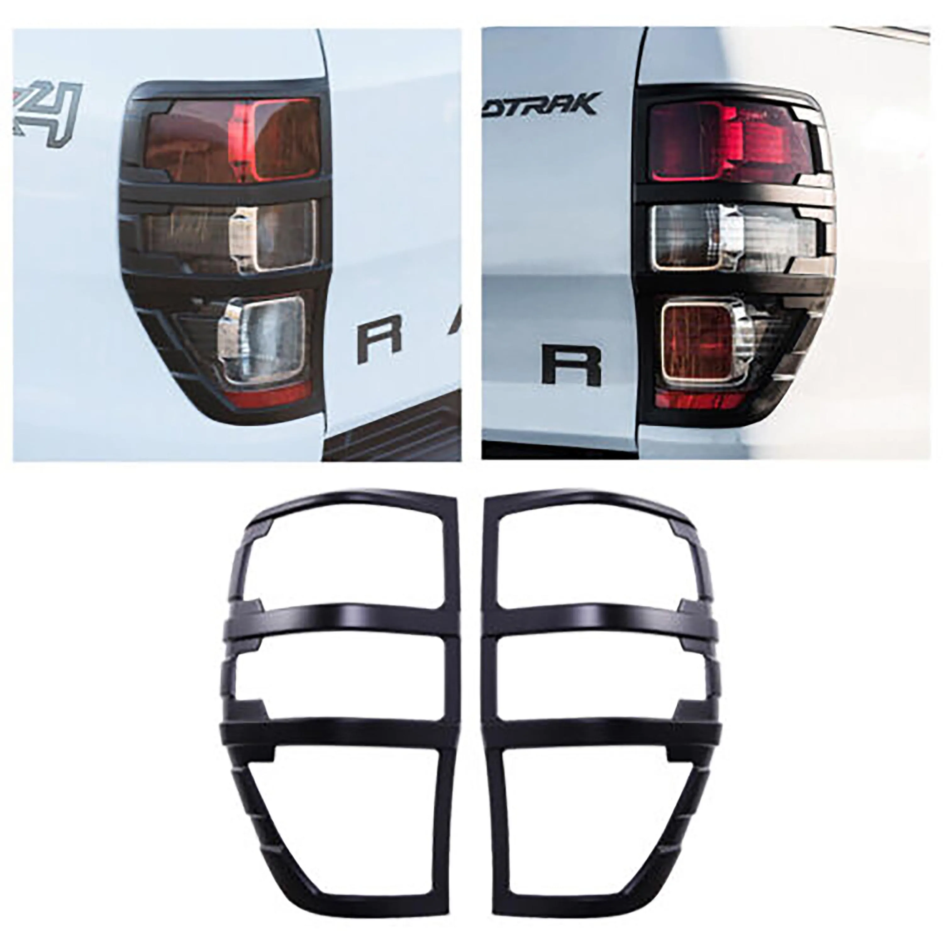 Matte Black Taillight Tail Light Cover Rear Lamp Hoods For Ford Ranger Raptor 2015 2016 2017 2018 2019 2020 2021 2022