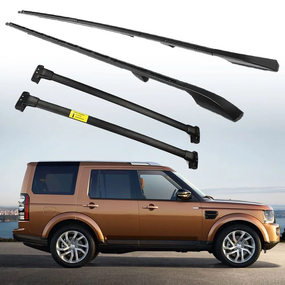 

2PC Roof Rails +2PC Crossbars Fits For Land Rover Discovery 3 4 LR3 LR4 2005-2016 Carrier Aluminum Luggage Carrier