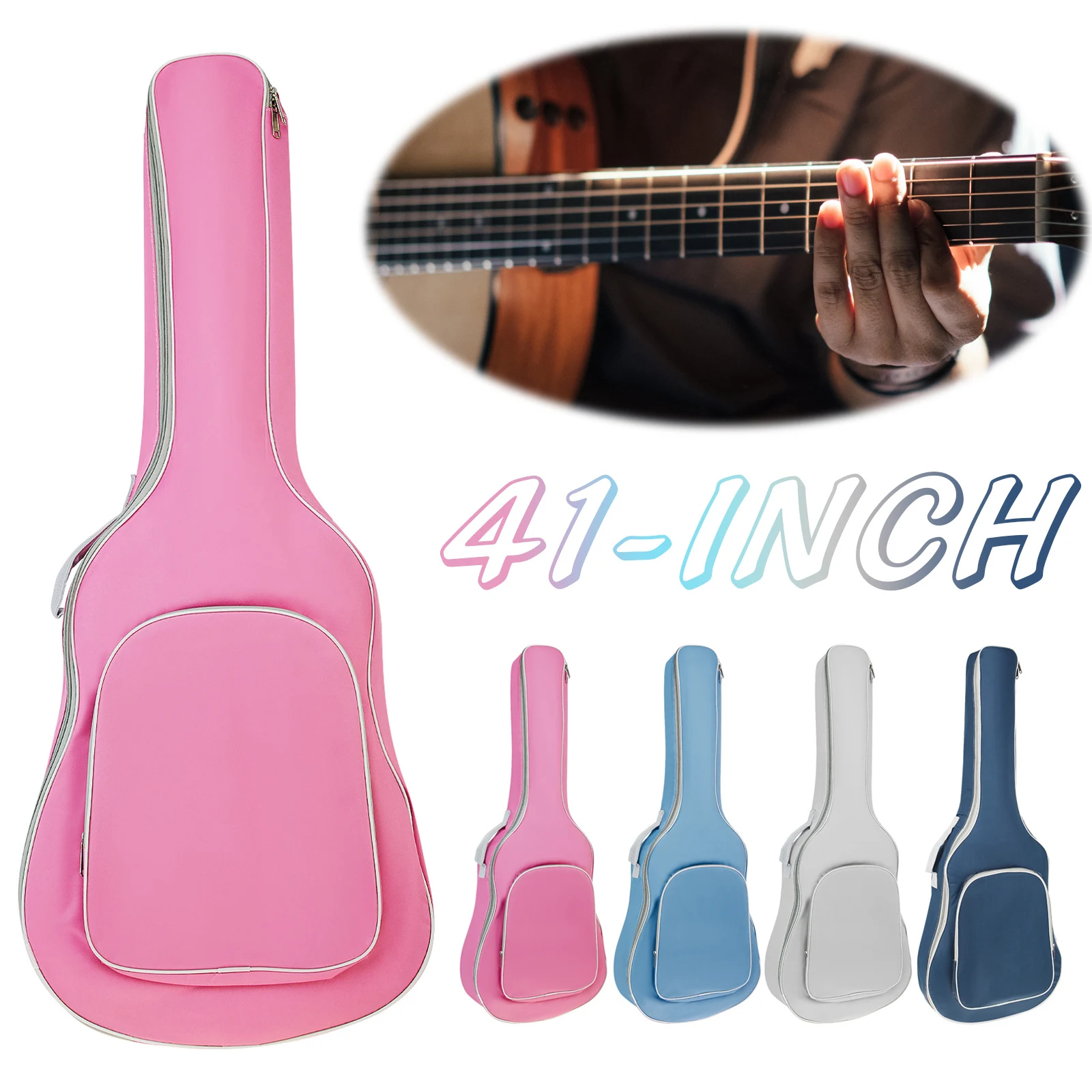1 Piece 40 / 41 Inch Padded Water Resistant Thick Acoustic Guitar Backpack Gig Bag, Soft Cover Guitar Bag
