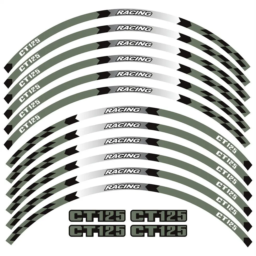 17`` Wheel Rim Sticker Decals Emblems Reflective sticker for motorcycle For HONDA CT125 Trail 125 Hunter Cub