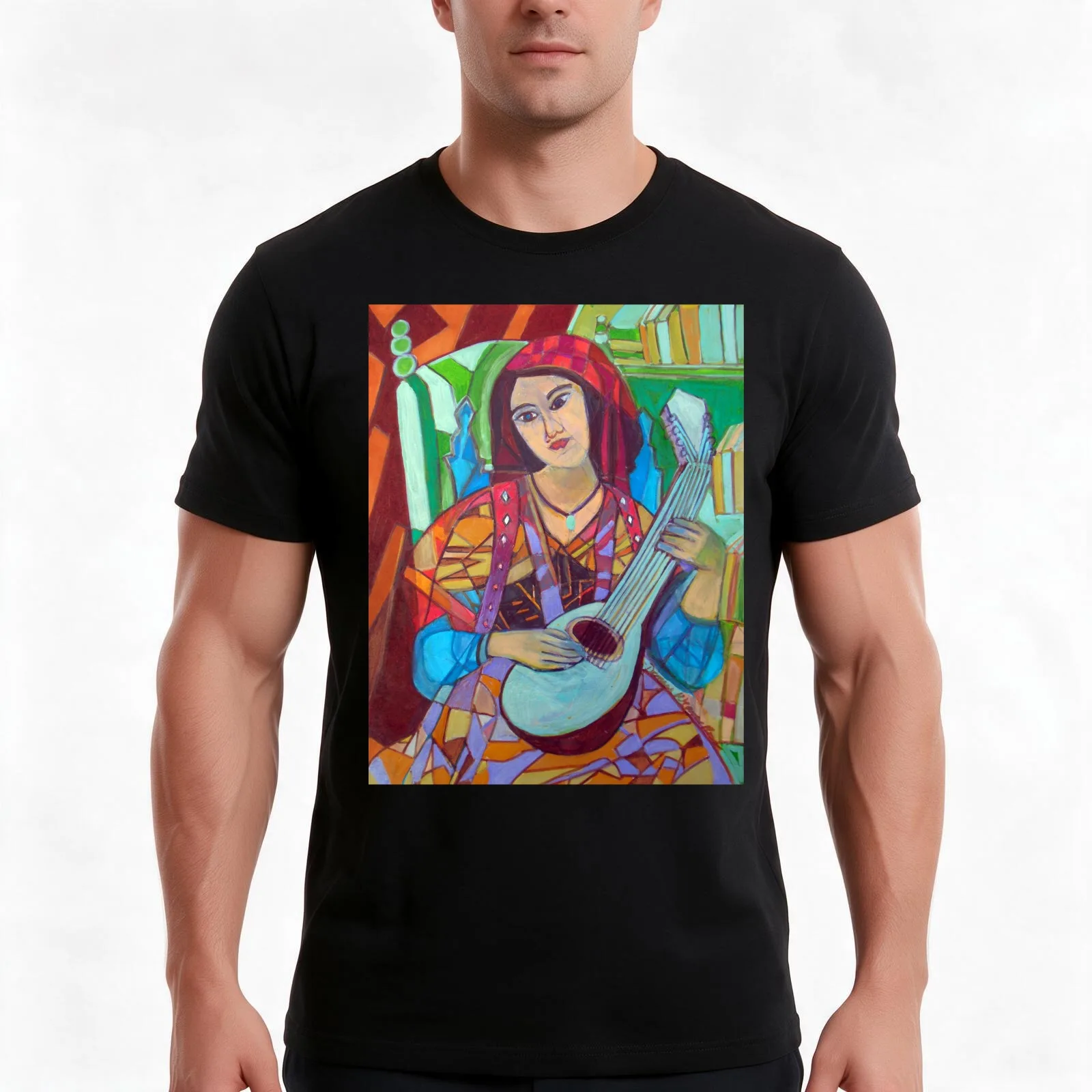Mandolin: Eight Strings T-Shirt, Summer Casual Cotton Tee, Oversized Streetwear Tops, Vintage Graphic Print, Unisex Men Women