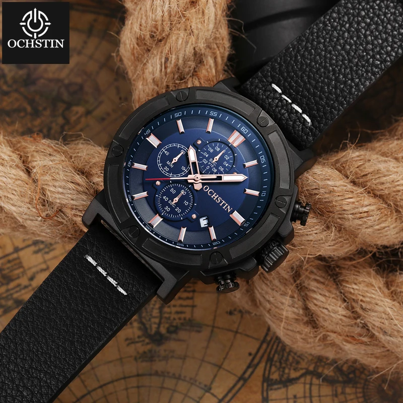 OCHSTIN 2024 Hot Model Creative Nylon Series Business High-end Men's Quartz Watch Multifunction Quartz Movement Watch