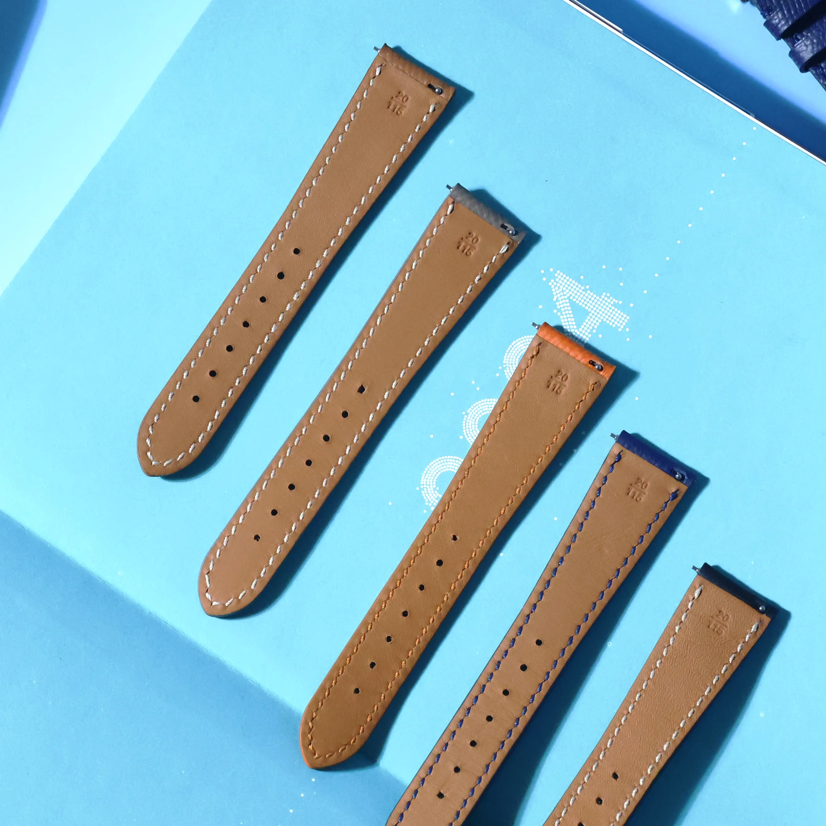 Couro genuíno frança epsom para montblanc longines hermès rolex omega pulseira de relógio de liberação rápida universal cabeça plana