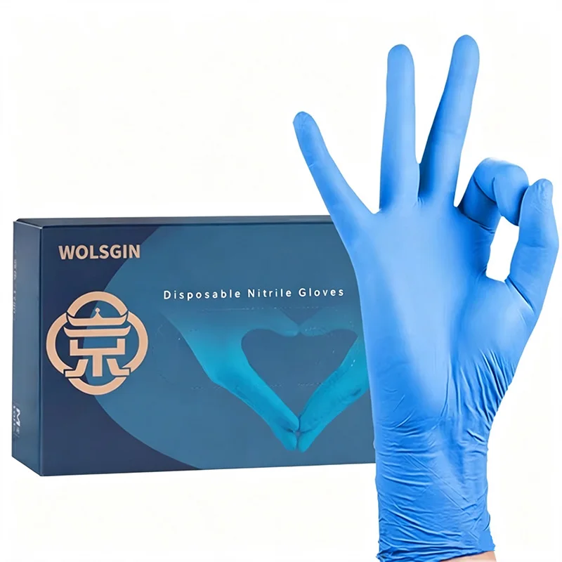 20/50/100 Pure Nitrile Gloves, Disposable Powder-Free Latex Gloves for Home Cleaning, Beauty Salons, Work, and Kitchen Use