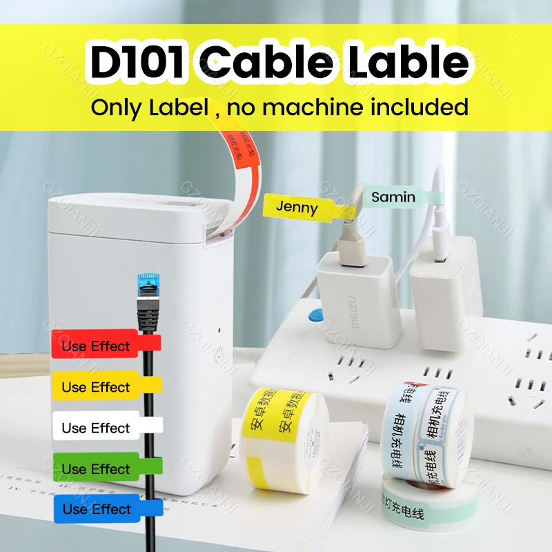 Multicolors Cable Niimbot D11 0 Wireless Label Printer Paper Waterproof Anti-Oil Tear-Resistant Scratch-Resistant Label Sticker