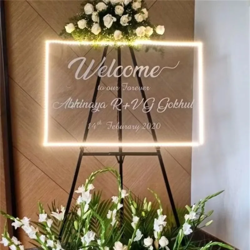 Acrylic Party Wedding Golden Mirror Name Wedding Signage Reception Decoration