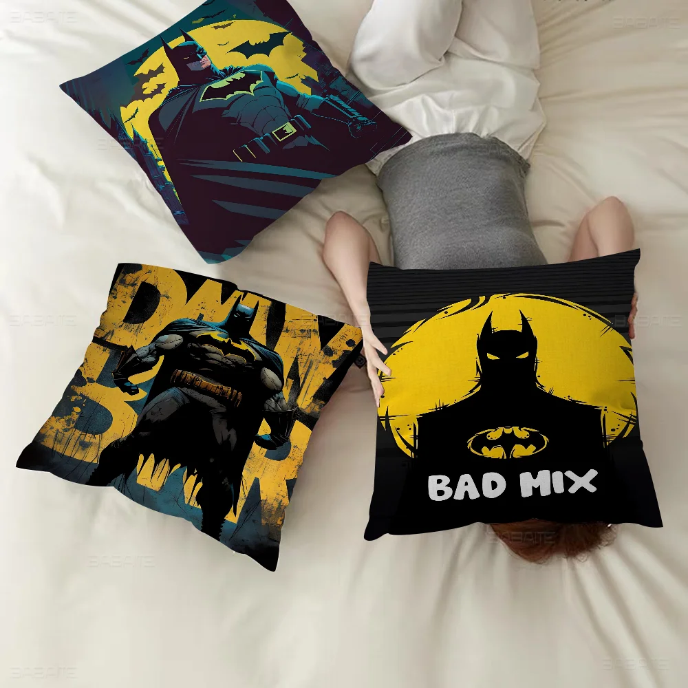 Funny-B-Batman-Man Office Cushion Pillowcase Car Cushion Cover45X45CM Lumbar Pillowcase Sofa Pillowcover