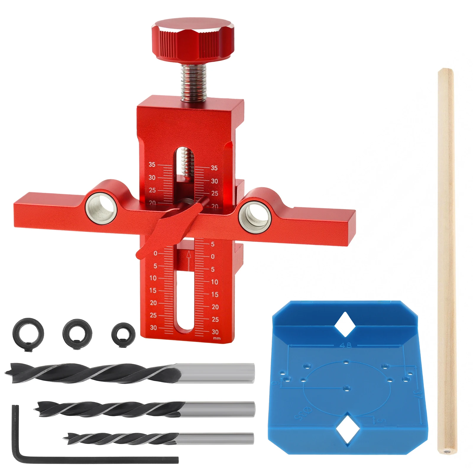 

Woodworking Cabinet Door Installation Jig Precision Wardrobe Cabinet Hardware Mounting Jig Set Positioning Tool with Drill Bits