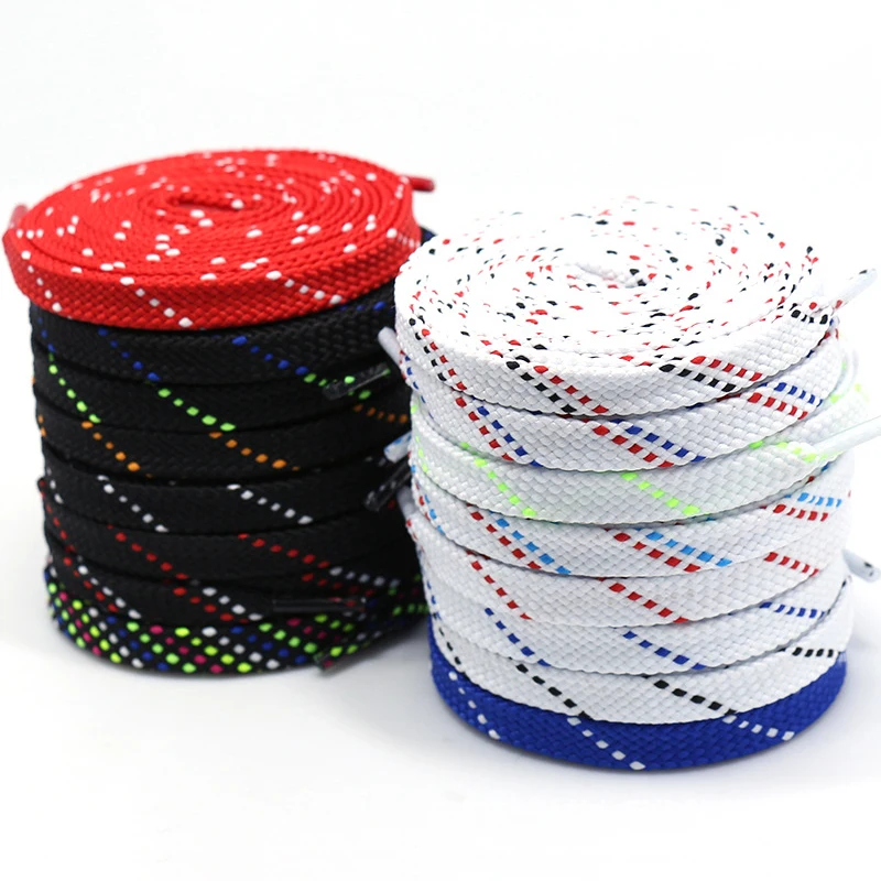 

Fashion Mixed Color Shoe Laces Black and White Stripe Double Flat Shoelaces Sneakers Casual Shoes Shoelace 1Pair