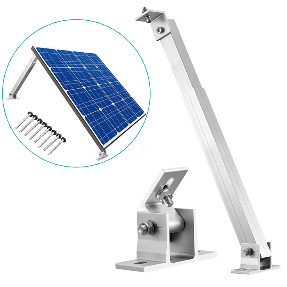 Adjustable Photovoltaic Support 36cm-68cm Solar Panel Bracket Aluminum Alloy Solar Holder End Clamp For Flat Roof Mounting