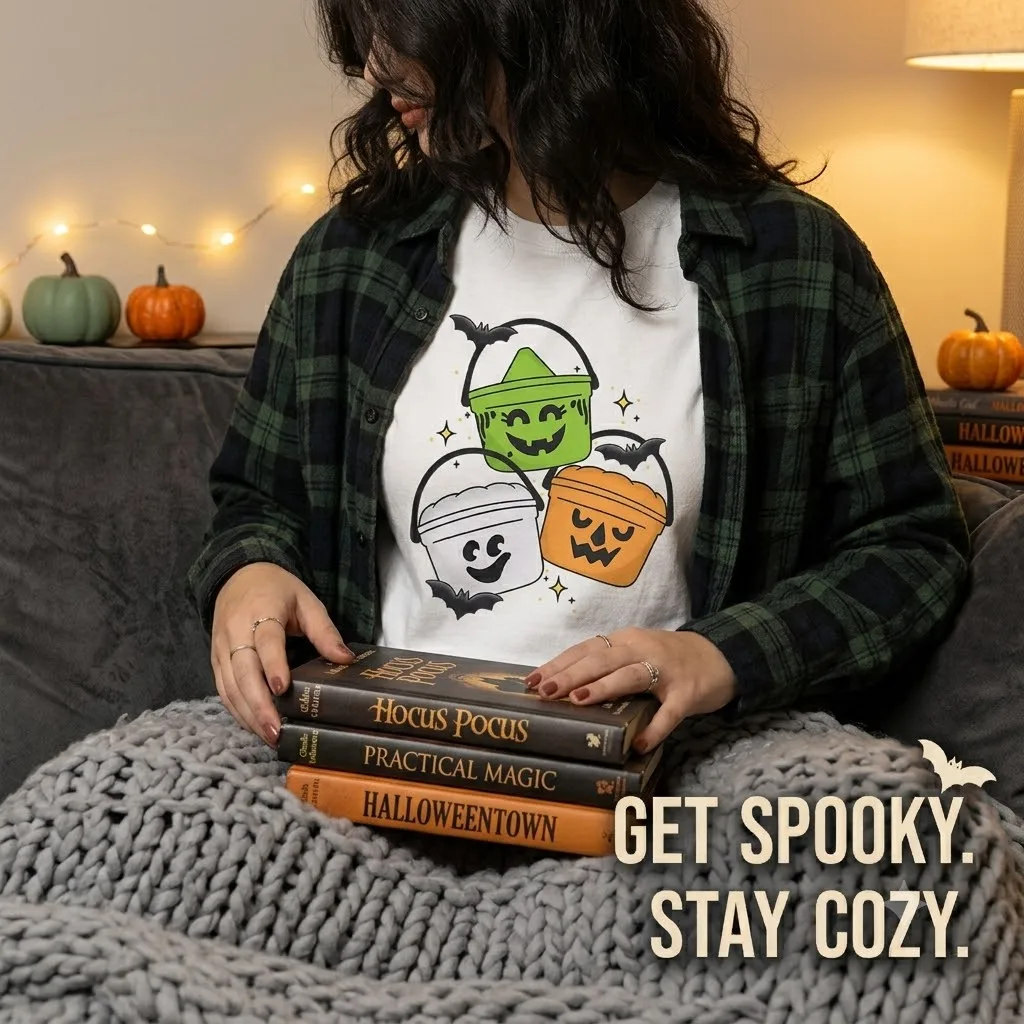 Halloween Candy Bucket T Shirt Women 100% Cotton Cute Pumpkin Ghost Bat Graphic Tee Oversized Trick or Treat Shirt