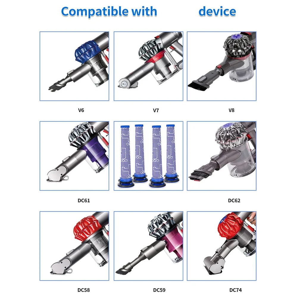 交換用HEPAフィルター,動物掃除機アクセサリー,ダイソンdc59 dc62 dc74 v6 v7 v8