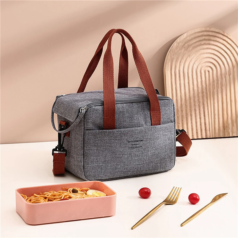 Borsa da pranzo portatile per donna borsa termica per il pranzo borsa termica borsa impermeabile Bento Pouch borse a tracolla per alimenti per