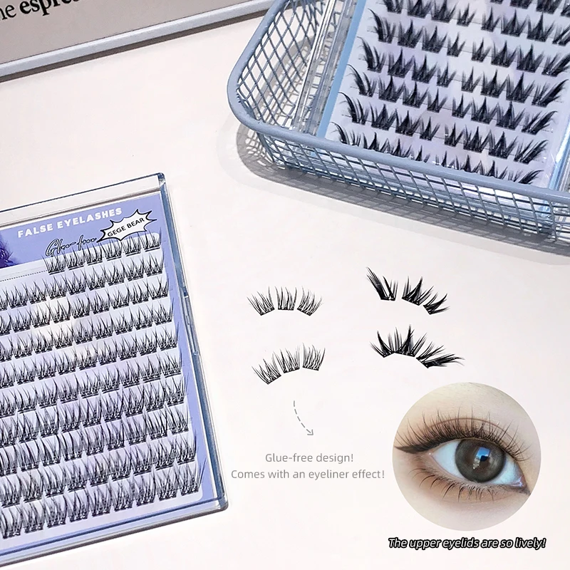 Pestañas GegeBear naturales segmentadas sin pegamento, autoadhesivas, fáciles de usar, agrandan ojos para principiantes 6