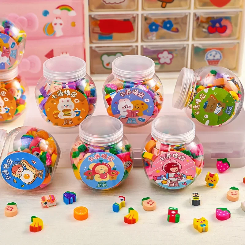 50 Stks/doos Leuke Fruit Dieren Gummen Kawaii Mini Rubber Gummen Koreaanse Briefpapier Kid Speelgoed Gift Correctie Tool Kantoorbenodigdheden