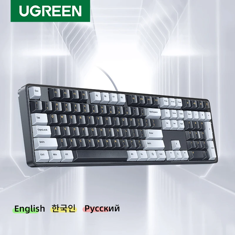 

UGREEN Mechanical Keyboard 108 PBT Keycaps Wired Keyboard Red Switch Russian/Korean/EN for Desktop Laptop Windows Mac OS Gaming