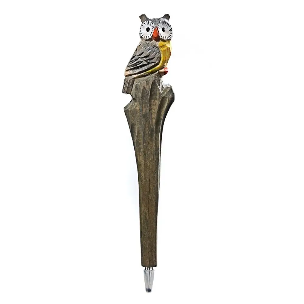 

Writing Smoothly Wood Carving Animal Pen Quick-Drying Black Ink Animal Shape Gel Pen Signing Writing Creative Neutral Pen