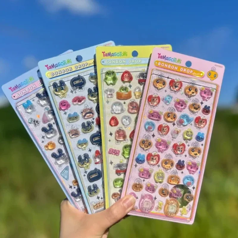 

Tamagotchi Crystal Solid Relief Three-Dimensional Drip Glue Cartoon 3d Sticker Decoration Mametchi Kuchipatchi Mimitchi Memetchi