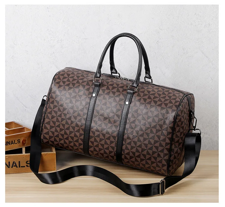 Große Herren-Tragetaschen, modische Handtaschen mit Karomuster und Henkeln, Herren-Umhängetaschen, wasserdichte Reisetaschen, Herren-Gepäcktaschen. – Detail 20