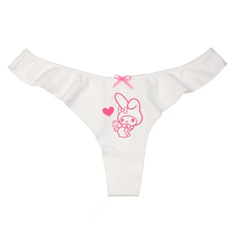 Ropa interior bonita de Hello Kitty de cintura baja, ropa interior Kawaii de Anime Kuromi para chica, pantalones con lazo, accesorios para mujer, regalo de vacaciones al por mayor