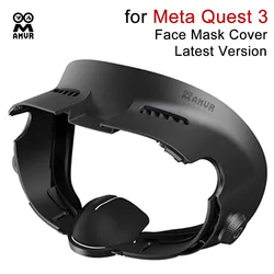 Neueste Version Face Mack Cover für Meta Quest 3-Gesichtsschnittstelle PU-Lederschaum Ersatz Eisseidenstoff Pad VR-Brillenteil