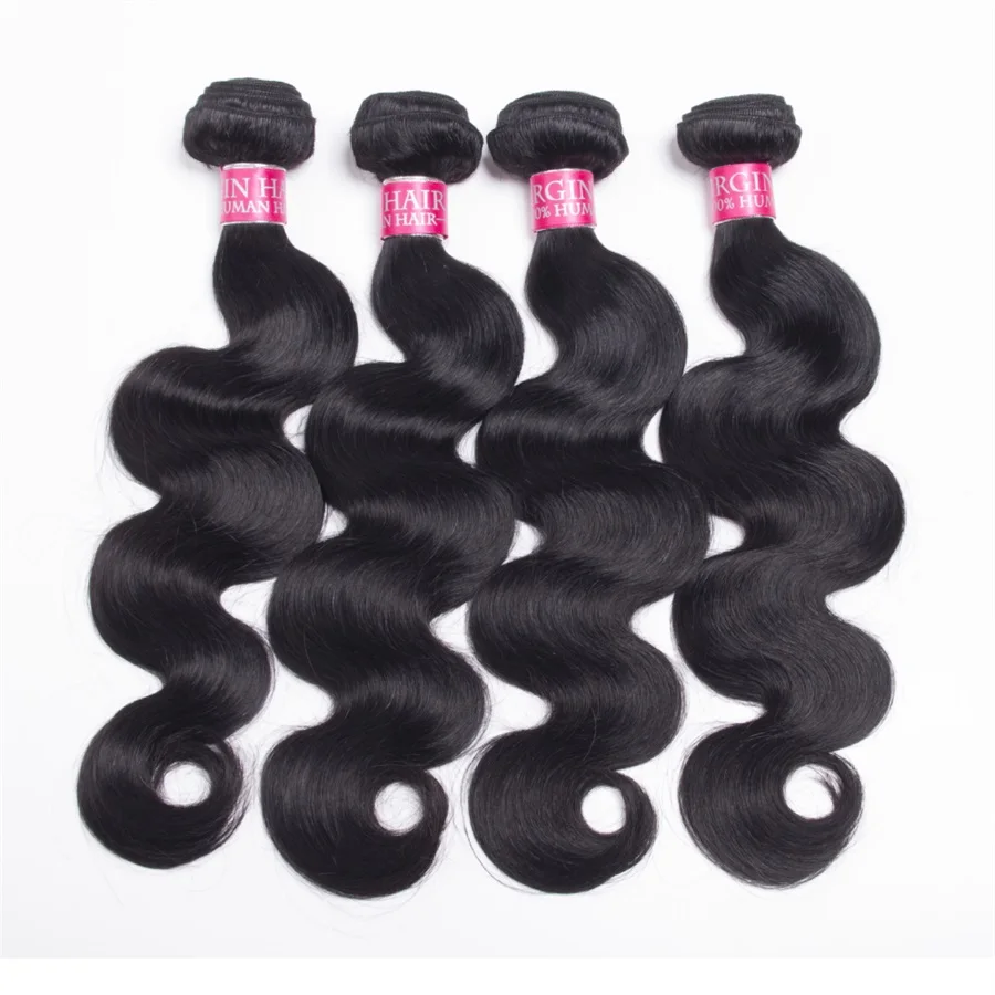 12A الصف الجسم موجة البرازيلي عذراء الشعر البشري حزم 100% غير المجهزة تمديدات شعر ريمي شعر أسود طبيعي نسج حزم