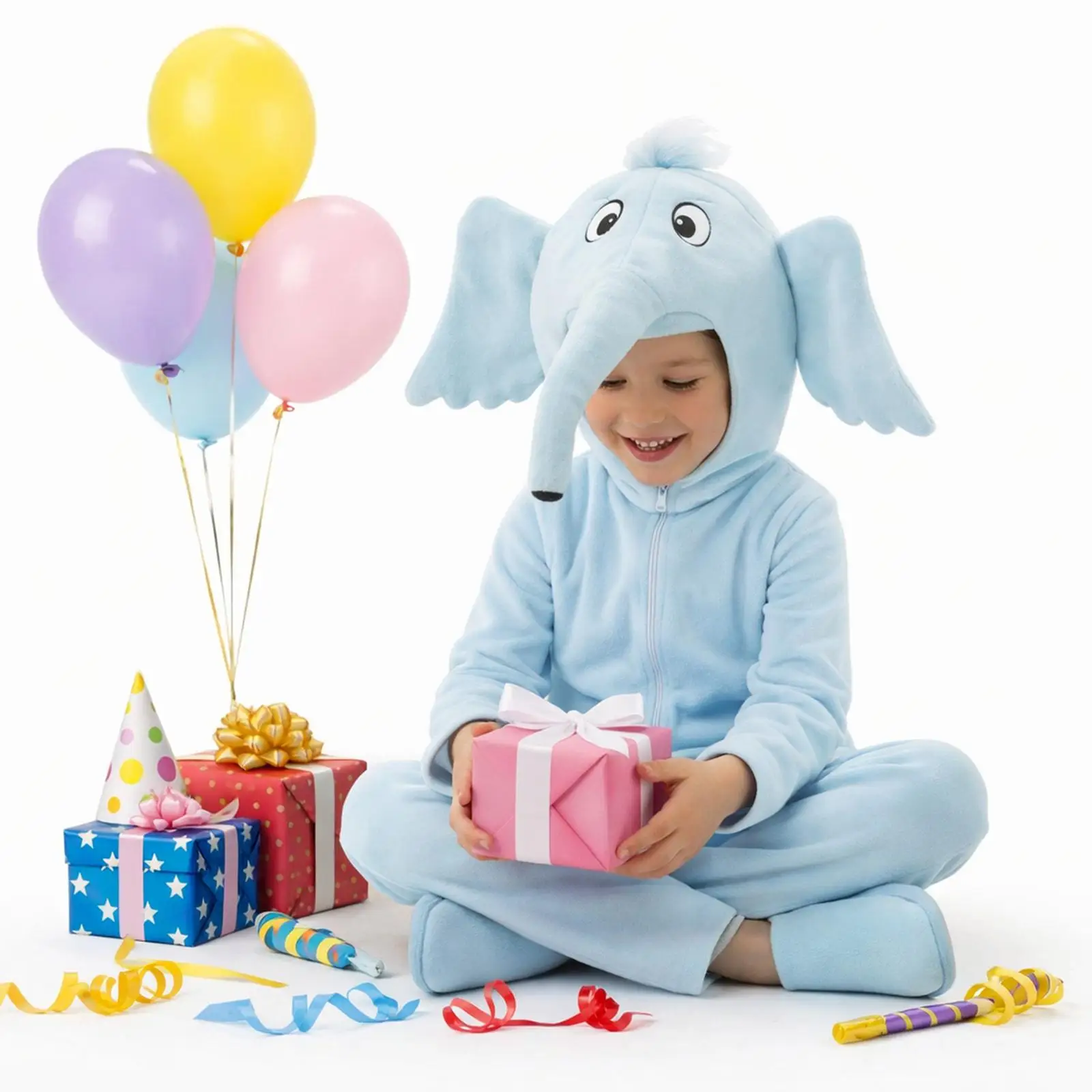 

Kids Elephant Costume Onesie for Kids with Headband Halloween Costumes for Masquerade