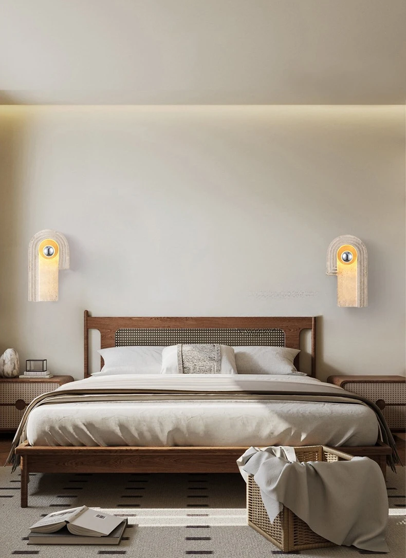 LED Wall Light E27 Bulb Real Stone Indoor