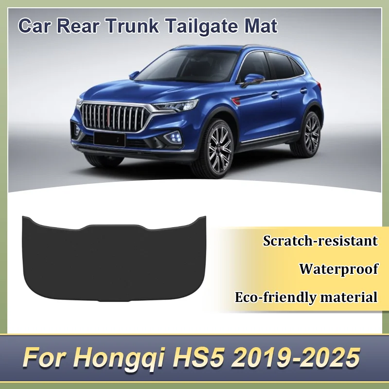 

Car Rear Trunk Tailgate Anti-Kick Protective Mat For Hongqi HS5 2019-2025 PU Leather Decoration Pad Anti-Dirty Cover Accessories