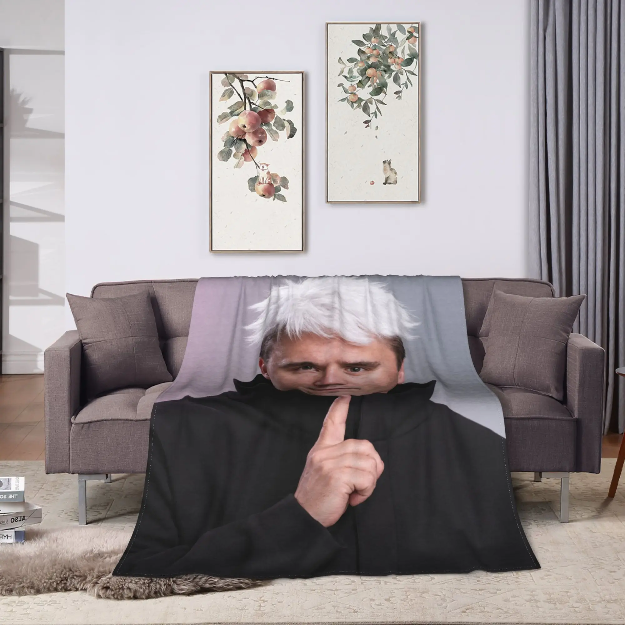 Charlie Kirk White Hair Portrait Meme Bedding Throws Warm Soft Casual Blanket For Living Room Picnic Flannel Bedspread Bed Cover