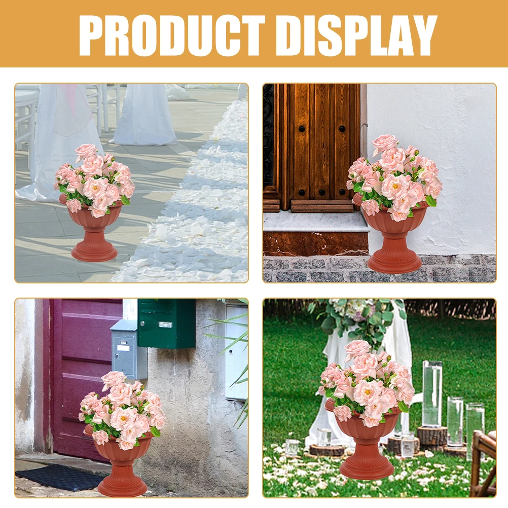 

European Style Roman Urn Planter Vintage Wedding Flower Pot Decorative Garden Balcony Vase Indoor Outdoor Flower Container