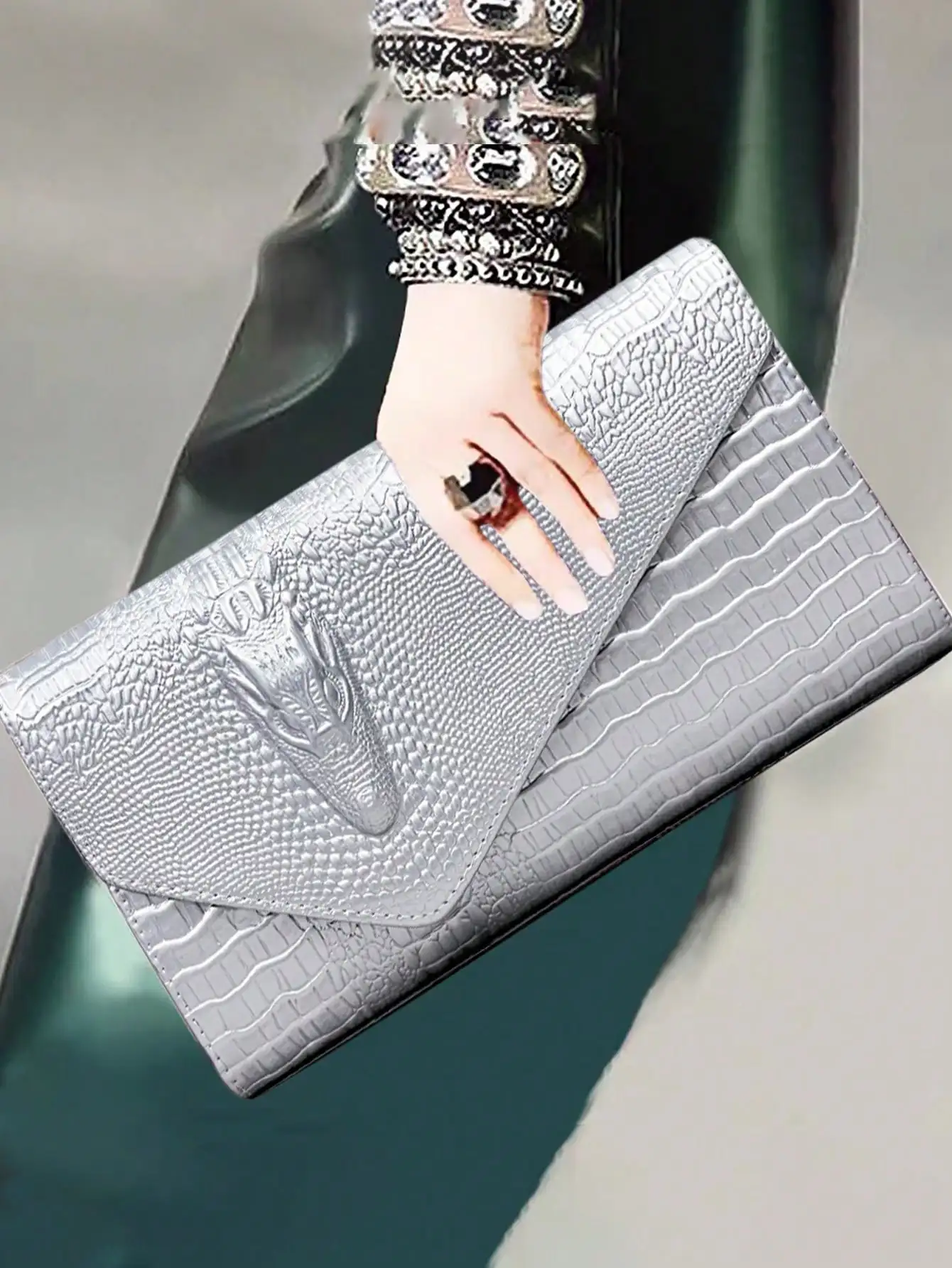 

Luxury PU Leather Crossbody Bag Versatile Women's Trendy Handbag, Personalized and Atmospheric Crocodile Pattern Handbag