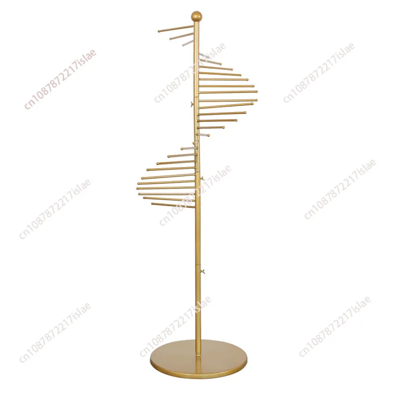 Golden Scarf Shelf Floor Display Rack Creative Hanging Silk Scarf Display Rack Clothing Store Multi-functional Round