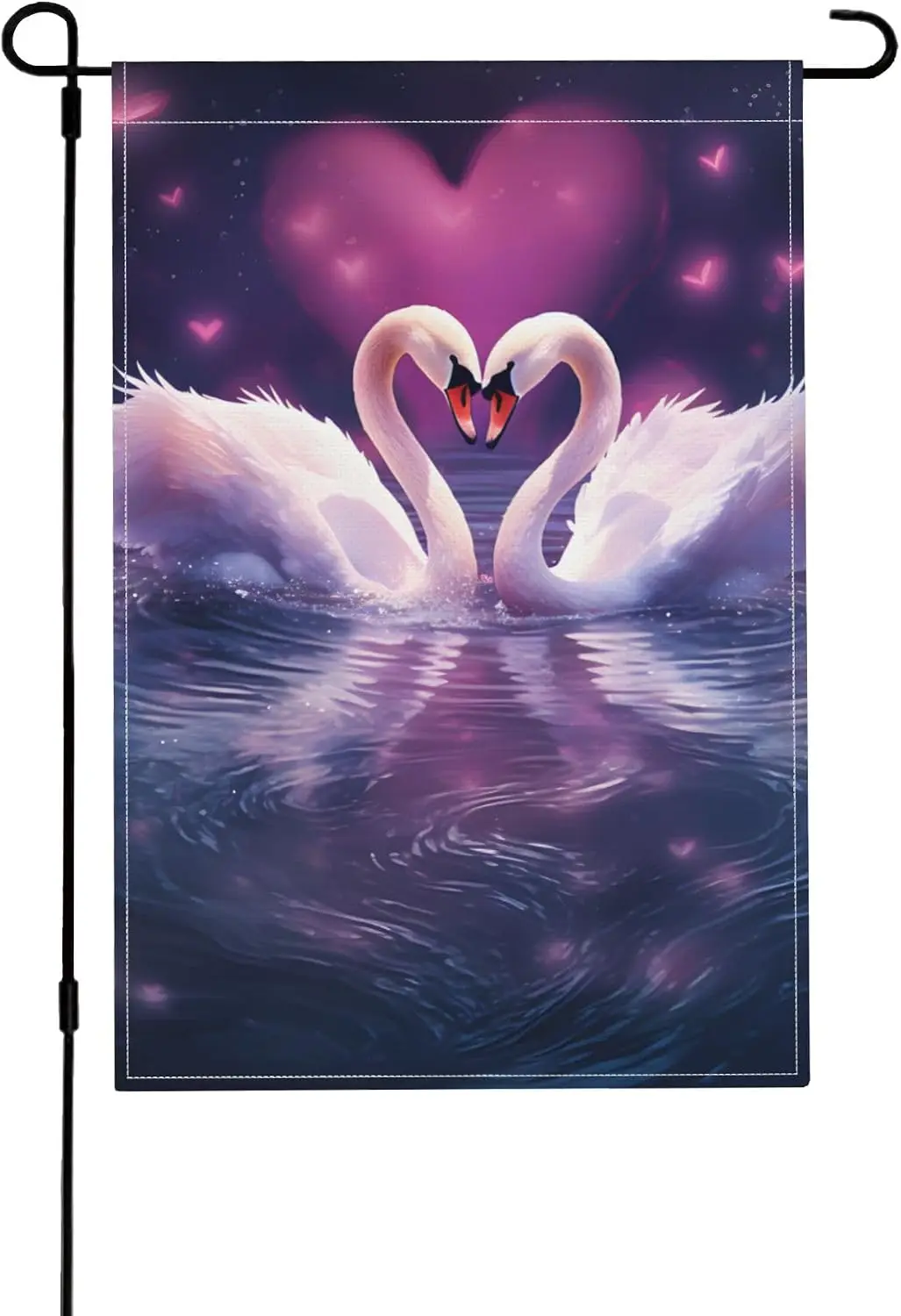 Abstract Love Swan Welcome Garden Flag For Outside 12 X 18 Double Sided Welcome Yard Flags House Flags Outdoor Decorative Ho uui