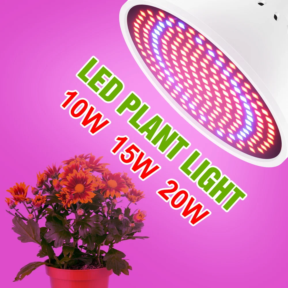 

20W LED Plant Grow Bulb Full Spectrum E27/E26 Indoor Seeding Cultivation Lamp Greenhouse Tent Potted Flower Vegs Fill Lighting
